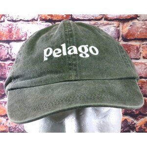 Pelago Adjustable Green Cotton Baseball Cap One Size Fits All